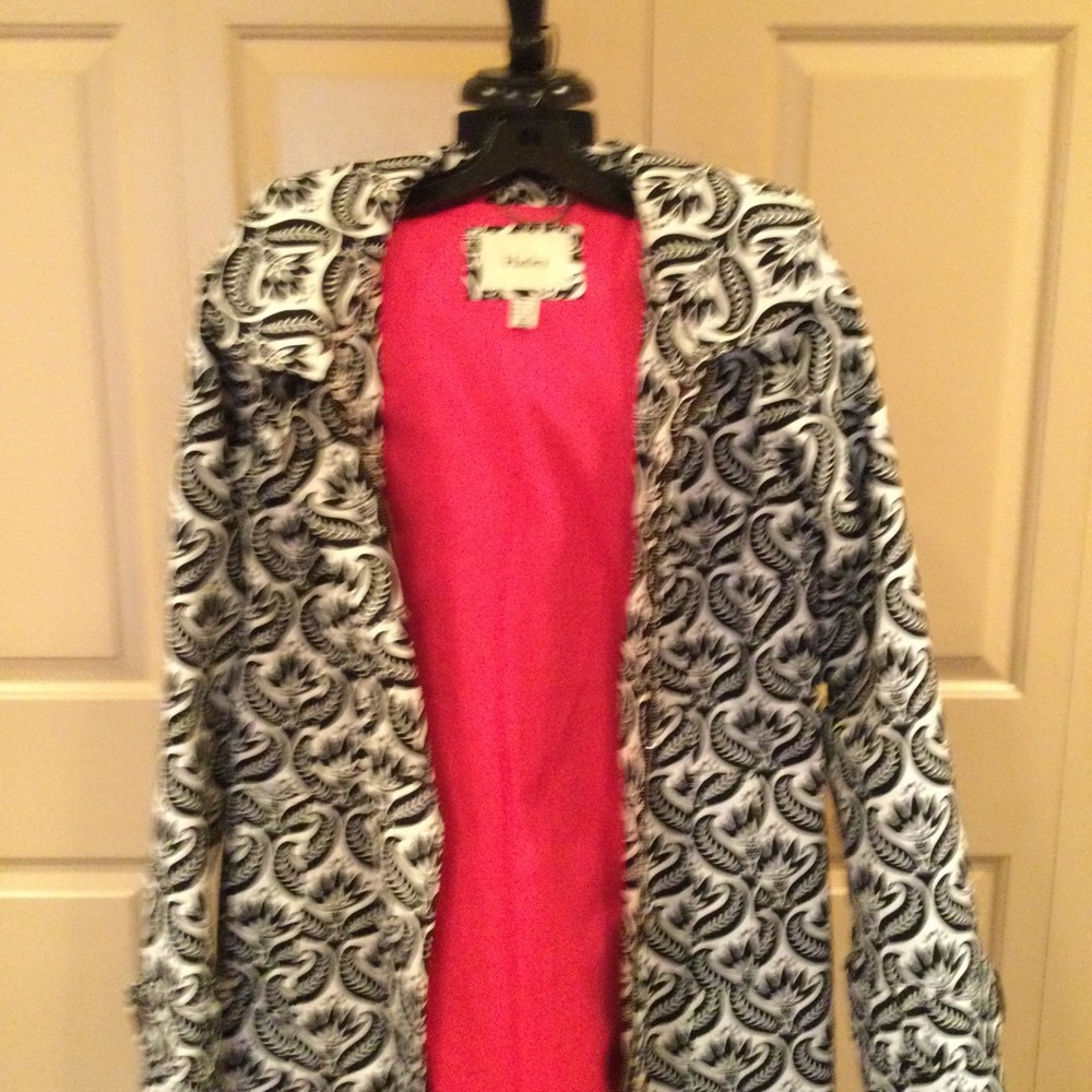 Hatley Black and White Paisley Trench Coat with Pink Lining